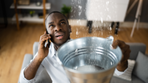 plumbing water in bucket